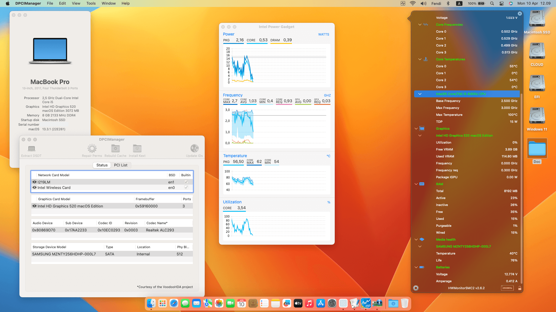 Success Hackintosh macOS Ventura 13.3.1 Build 22E261 in Lenovo Thinkpad T460S